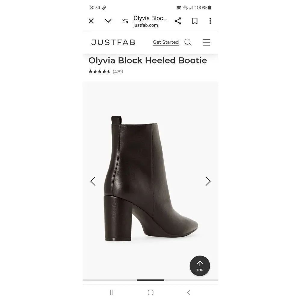 New 8.5E Wide JustFab Black Olyvia Booties Ankle Boots Chunky Block Heel